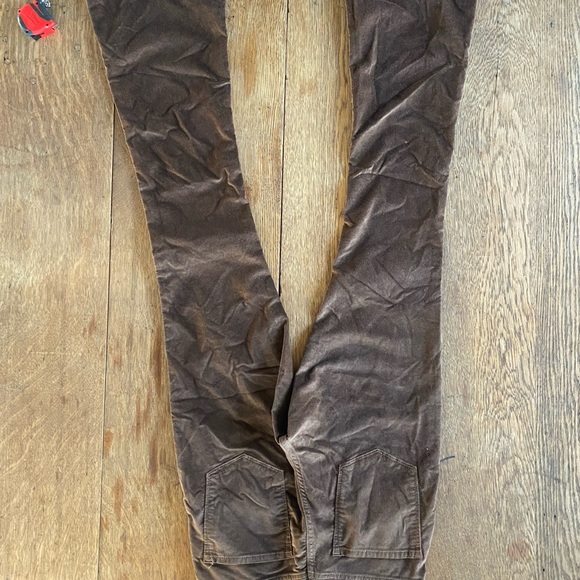 Banana Republic Coconut Brown Soft Velvet High Rise Flare Long Pants - Picture 9 of 11